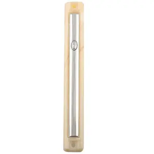 Plastic Mezuzah 12cm Pearled Plaque- With Rubber Cork