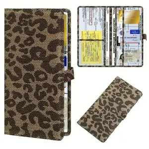 Leopard Print Car Insurance & Registration Holder PU Leather Document Organizer Wallet with Secure Snap Closure Transparent Sleeves Fits Every Car No Hassle cars accessories phone，car essentials