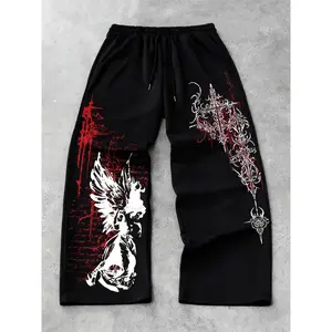 Men's Versatile Solid Color Drawstring Loose Casual Sports Pants, Spring and Autumn Men's Outdoor Home Casual Long Pants