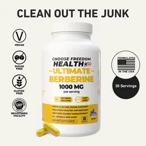 Berberine HCL 1000mg Supplement | Blood Sugar, Craving Control & Gut Support | 60 Vegan Capsules - Non-GMO, GMP Certified