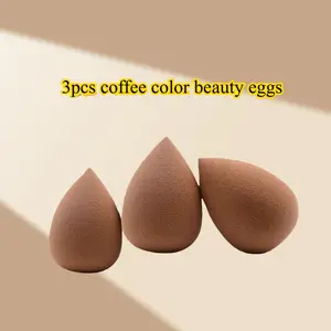Professional brown beauty blender set, beauty tool, suitable for makeup artists and novices, 3 beauty blenders, cheap luxury choice, suitable for makeup and natural makeup