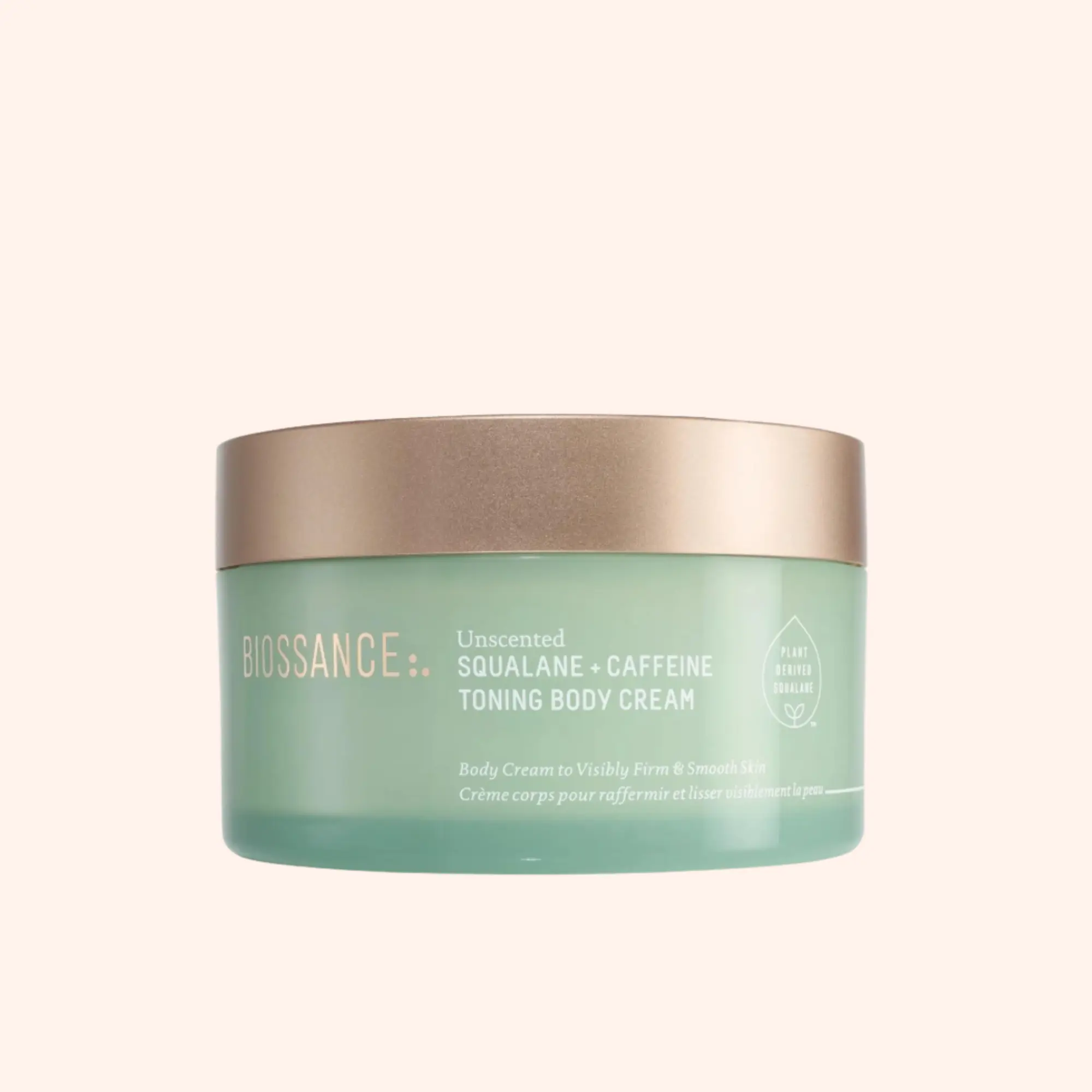 BIOSSANCE Squalane + Caffeine Toning Body Cream - Niacinamide-Infused Body Care Cosmetic, Coffee-Powered Moisturizer for Firmness, Texture, All Skin Types - Vegan, Fragrance-Free, Restores Moisture Barrier