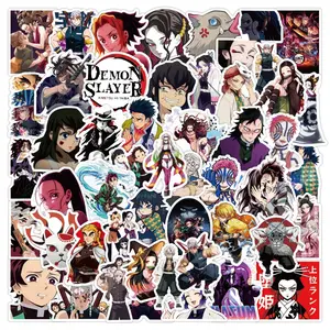 50pcs New Anime Demon Slayer Kimetsu No Yaiba Phone Ccd Stickers, Waterproof Graffiti Decals for Cellphone, Smartphone, Luggage & Skateboard, Accessories