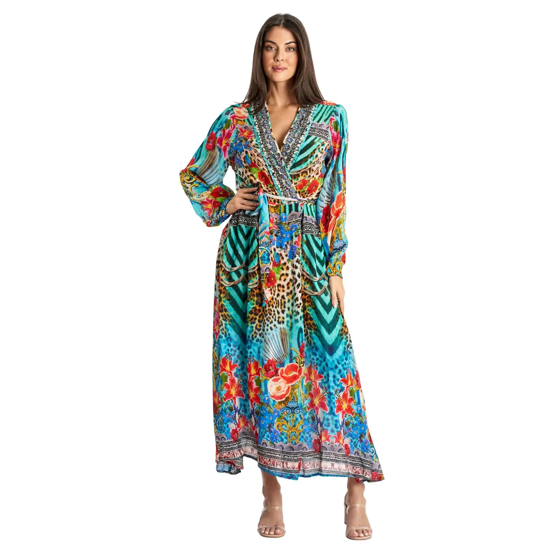 Nelly Wrap 2 Way Sleeve Maxi Dress