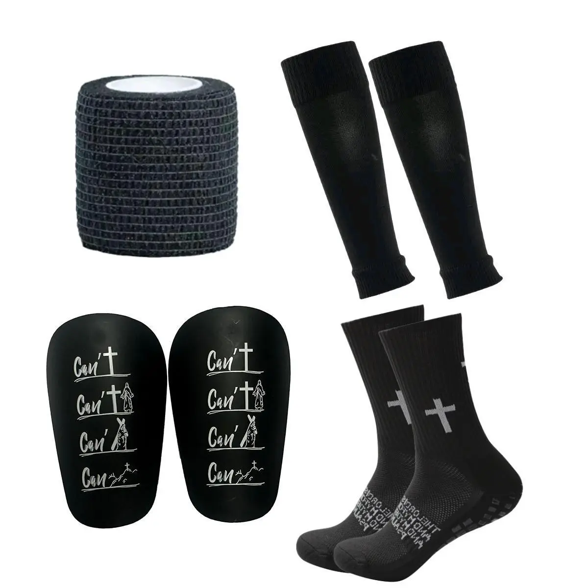 Anti-slip Football Men's SocksSocks and Guard Set, Non-slip Soccer Socks with Shin Guards, Football Protective Set for Men & Women, Soccer Accessories,Gift Football Equipment Football Kit