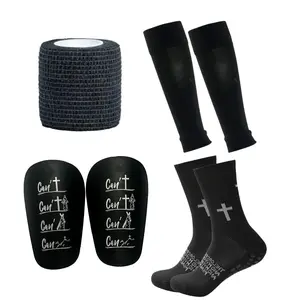 Anti-slip Football Men's SocksSocks and Guard Set, Non-slip Soccer Socks with Shin Guards, Football Protective Set for Men & Women, Soccer Accessories,Gift