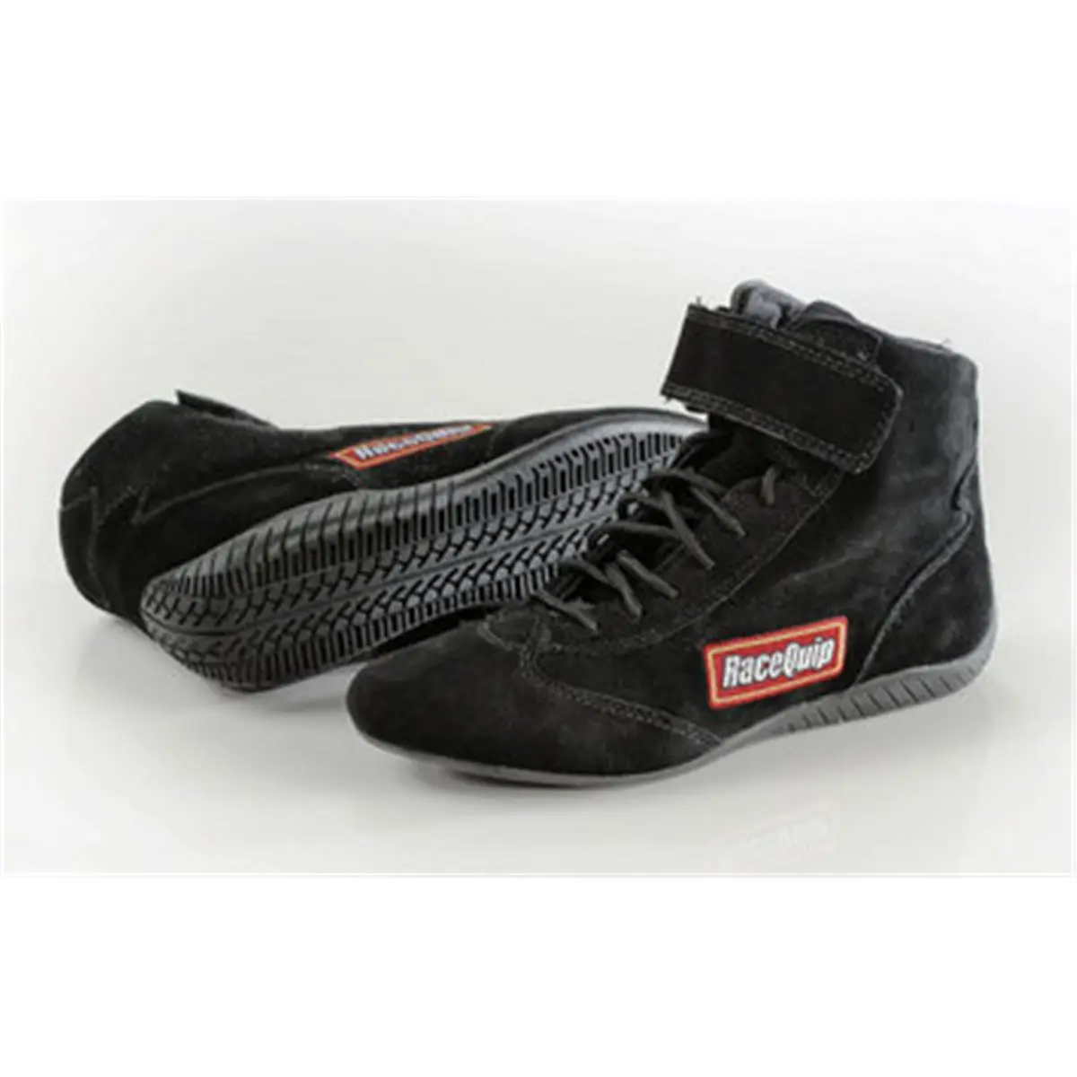 RaceQuip Male Suede Leather Motorsport Shoes - SFI-Certified Flame-Retardant Lace-Up Closed-Toe Footwear with Double-Stitched Seams, Padded Ankle Support, Molded Rubber Sole