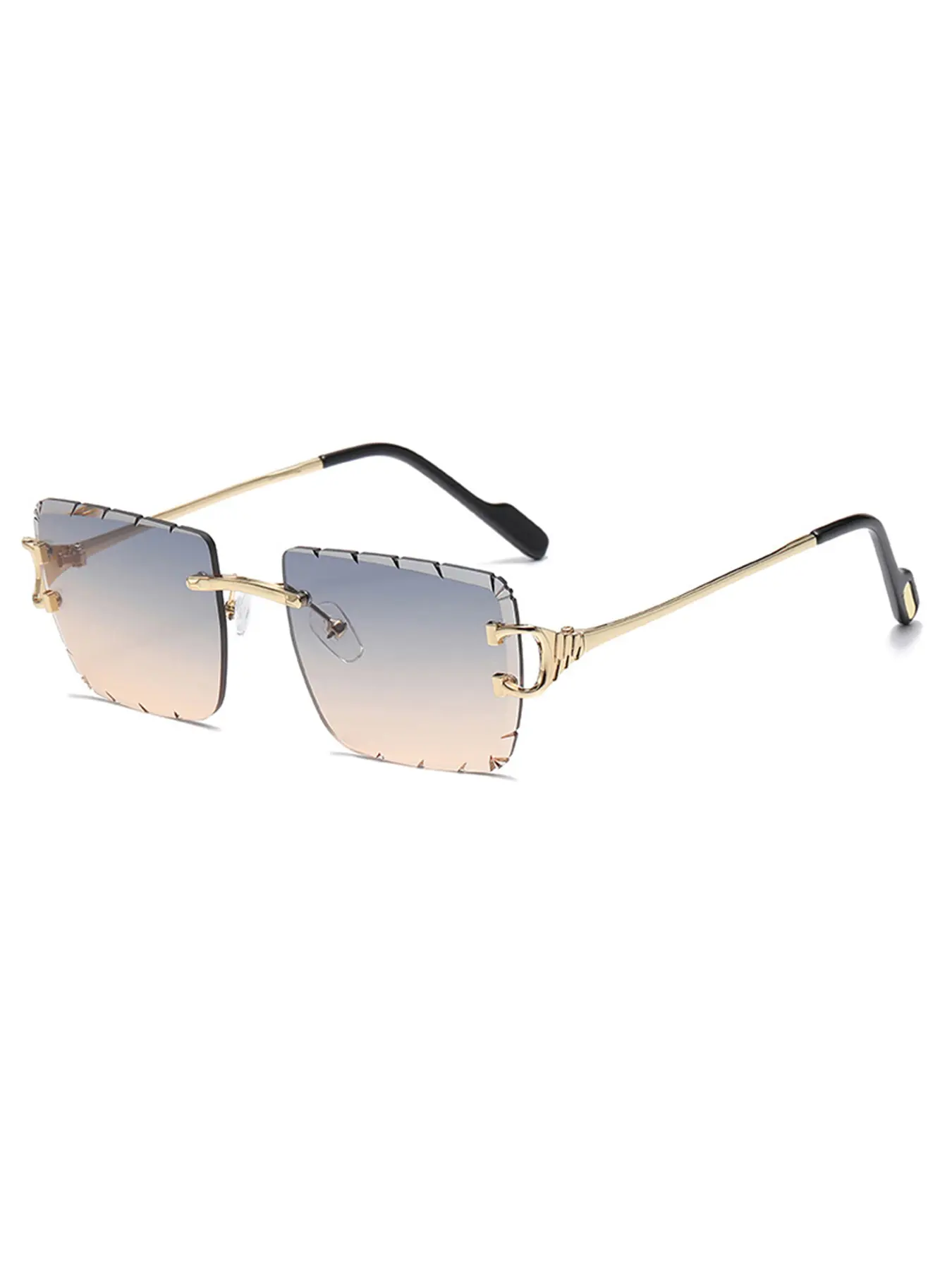 New Full Frame Diamond-Trimmed Square Metal Modern Stylish Sunglasses Trendy Unisex UV400 Sunglasses for Street Style Outdoor Sports Summer Trendy Sunglasses Europe America Trendy Casual Sunglasses Trendy Shades