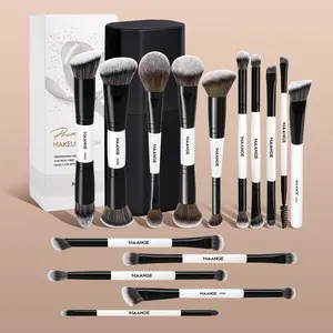 Maange 16-Piece Makeup Brush Set with Storage Case, Includes Foundation Brushes, Blush Brushes, Powder Brushes, Concealer Brushes, Highlighter Brushes