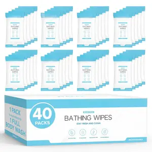 Shower Wipes For Adults No Rinse - Bulk Pack of 40  Wipes for Adults Bathing | 320 Count Disposable No Rinse Disposable Washcloths, Waterless  Wash for