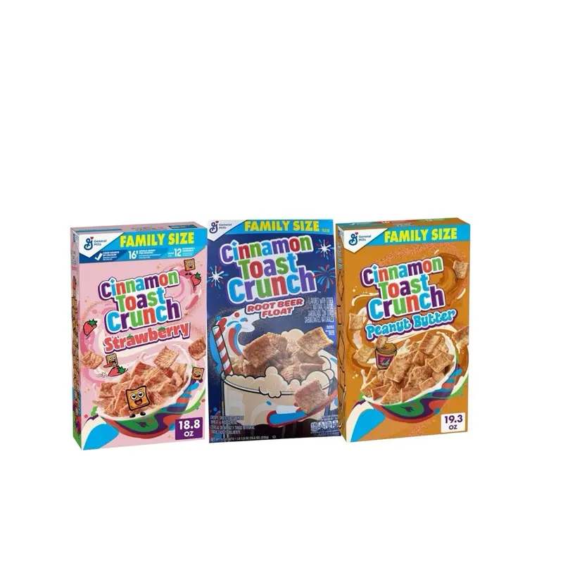 Cinnamon Toast Crunch Flavored Cereal Bundle (3-Pack) - Strawberry, Root Beer, and Peanut Butter Varieties