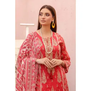 Ruby Rouge 3-Piece Embroidered Lawn Set