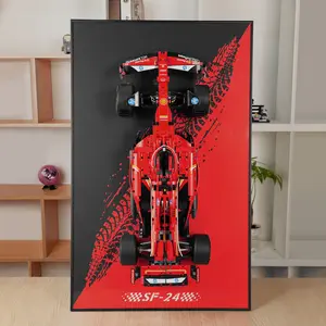 【Car Not Included】Display Wallboard Compatible with Technic SF-24 Car Model,Wall Mount for 42207 Model Car Kit , Space-Saving Easy Assembly Creative Secure Wall Mount or Desktop Showcase Holder, Chrismas gift For F1.5 Fans