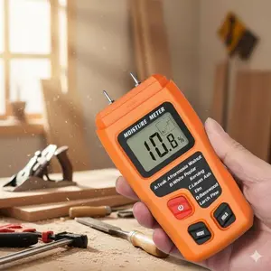 Portable Handheld Moisture Meter - Lcd digital Hygrometer with backlight, waterproof & durable for Wood Moisture Testing, Wall Leak Detection, Log lumber, Building Inspection, Diy Construction, Professional Woodworking Tools