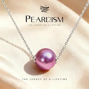 PEARLISM Simple Design Purple Pearl necklace 9-10mm