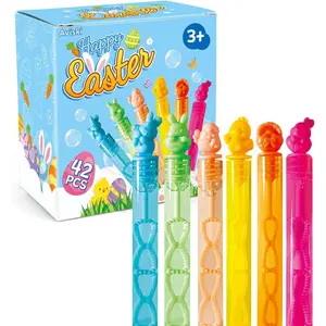 42Pcs Easter Day Bubble Wands Mini Bubble Wands for Party Favors Easter Colorful Gift Toys for Girls Boys Kids Toddler Adults Party Bag Stuffers Goodie Bag Filler Classroom Prizes