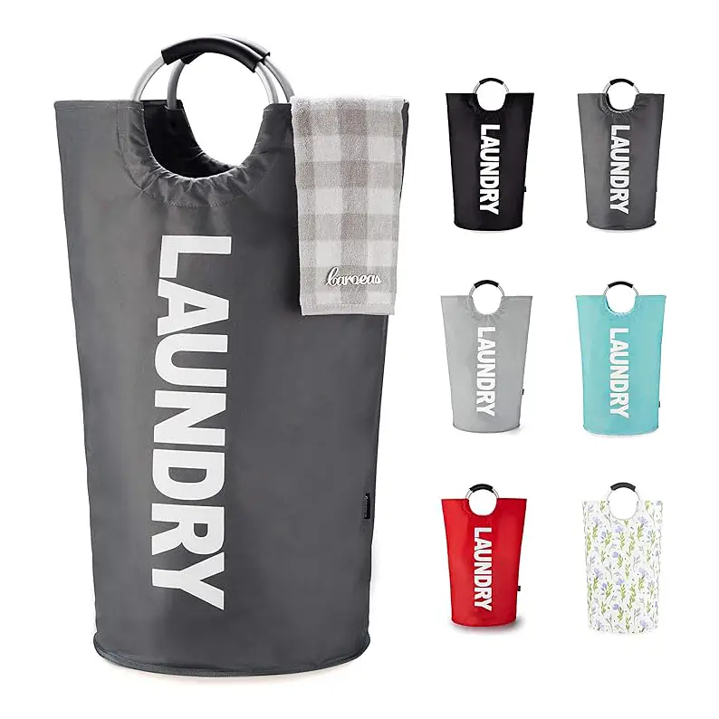 125L Laundry Basket, Waterproof Laundry Hamper, Laundry Bag with Padded Handles, Clothes Hamper Stands Up Well, Collapsible Laundry Basket Easy Storag