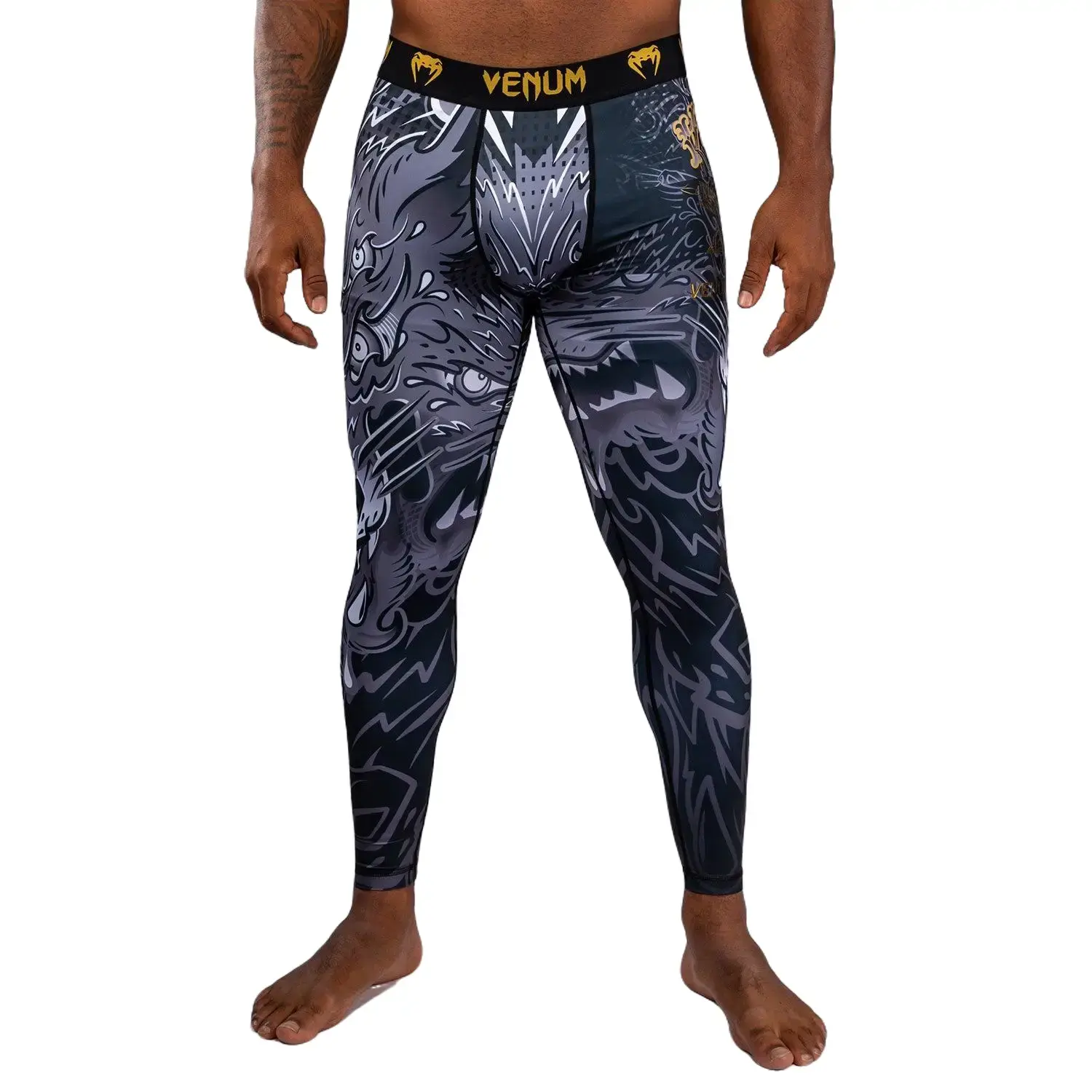 Venum Men's Wolf Atak Spats, Second-Skin Fit Compression Fitness Training Pants with Reinforced Seams, Fitness Training Pant, Gym Sportswear Bottoms