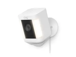 Ring Spotlight Cam Plus Outdoor/Indoor 1080p Wired Security Camera - White  B09J1TB7TB