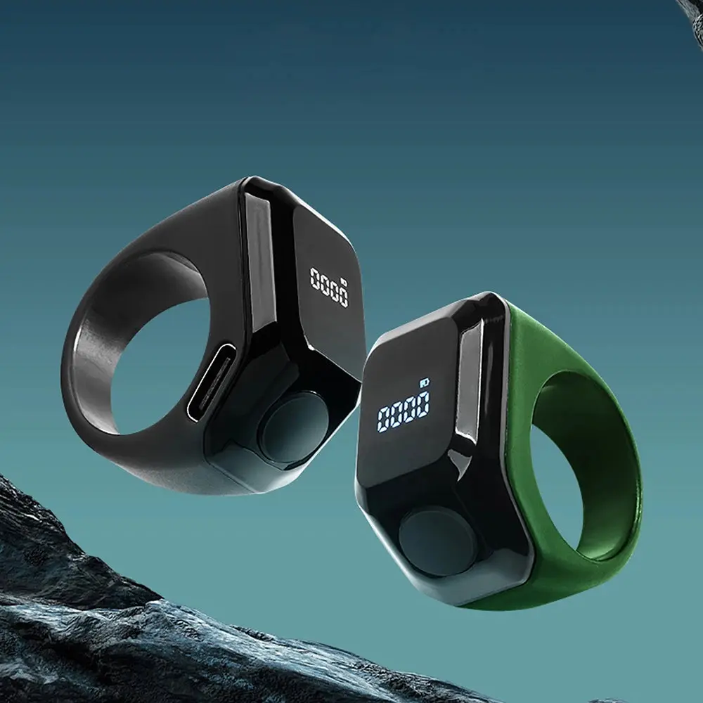 Smart Bluetooth Digital Tasbih Ring – OLED Display & App Control