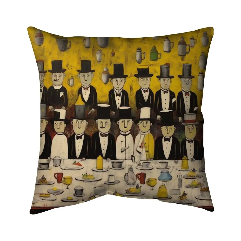 Begin Home Decor 5543-1616-GA143 16 x 16 in. Discreet Banquet Abstract American Pillow - Home Decor Bedroom
