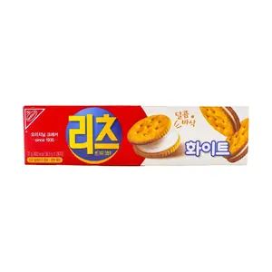 RITZ KOREA White Chocolate Cream Sandwich Cookies 77g - Korean Snack, Sweet Biscuit Treat