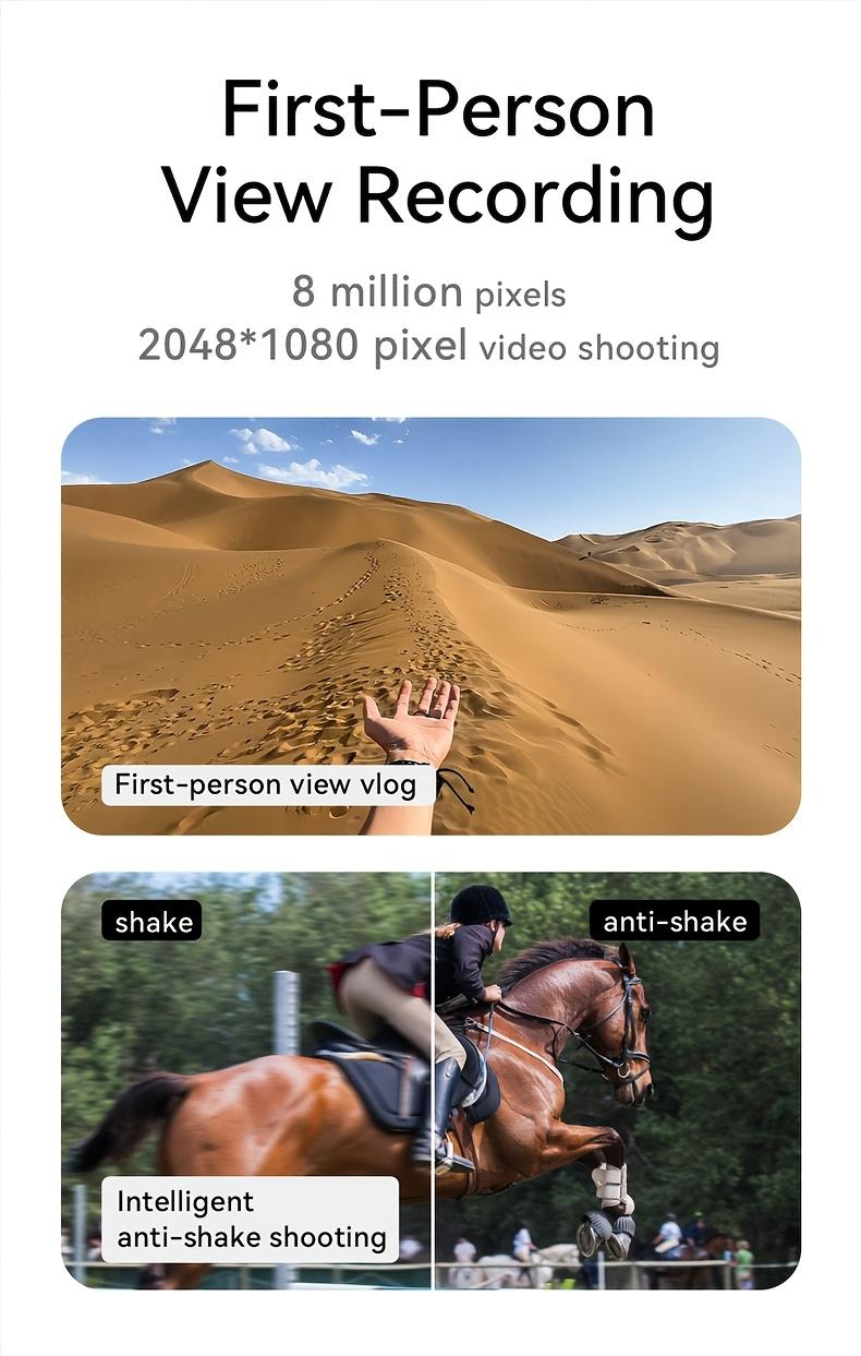 AI Smart Glasses with Camera, 8MP HD Bluetooth Camera Glasses, 2K Video Recording Sunglasses for Women Men, Real Time Translation, Voice Assistant, Open-Ear Audio for Travel, Work Vlog