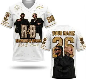 Custom Raymond & Brown RnB Tour 2026 Football Jersey, Personalized Concert Fan Shirt