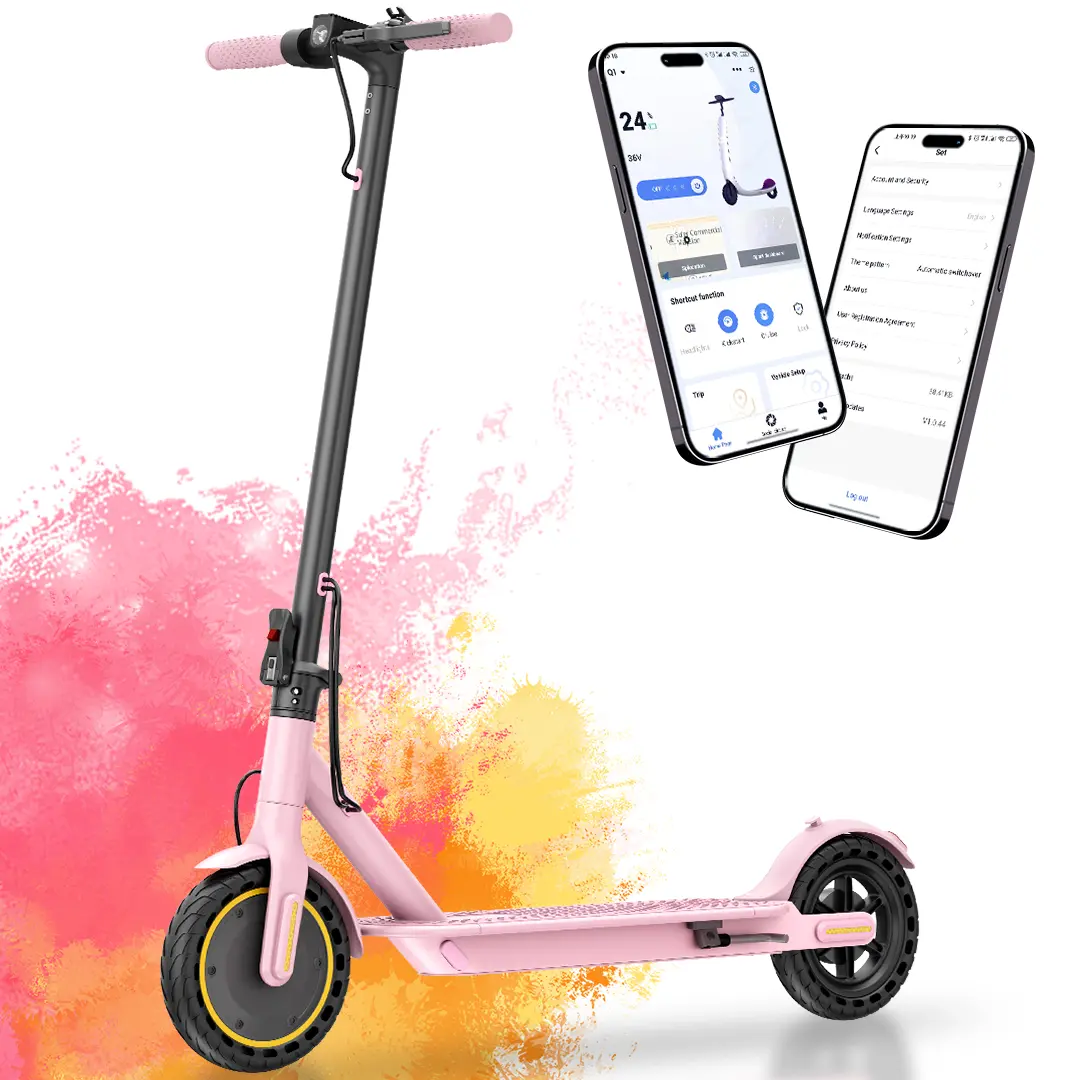 Rechargeable Foldable Compact Motorized Scooter for Adults/Teens (6+ Years), 350W Motor, 8.5" Solid Tires, 19 MPH Top Speed, 16 Mi Max Range, Dual & Front Braking, LED Display, LED Lights, Lightweight Daily Commute Ride, Unisex tiktokshopbacktoschool, Mot