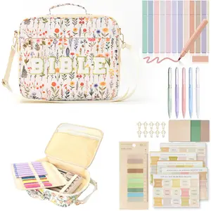 Bible Cover Case for Women Large Bible Cover with Durable Handle Quilted Bible Carrying Case for Girls Bible Study Supplies Accessories，Christmas gifts, Mother's Day gifts