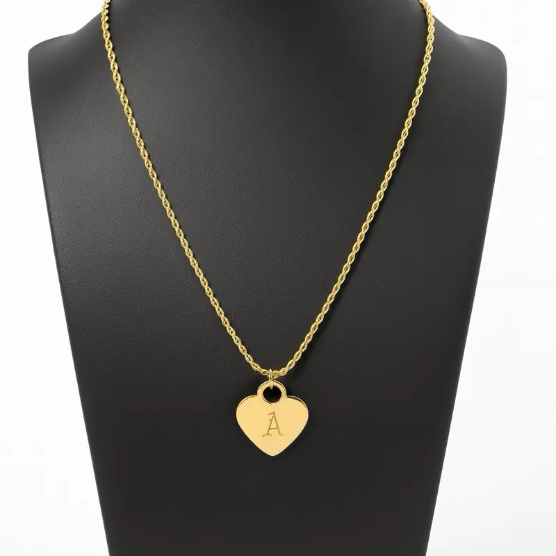 Steel Bonds - Engravable Heart Pendant with Rope Chain. BraceletTarnish and water resistant suitable for everyday wear! luxury bracelet