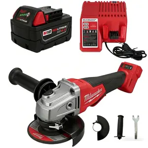 M18 18V Brushless 5" Angle Grinder Kit; 125mm Cordless Tool with 4-Speed Control 3500-8500RPM, M14 Spindle, Paddle Switch, M18 REDLITHIUM Battery and Charger drill repair leveling tool