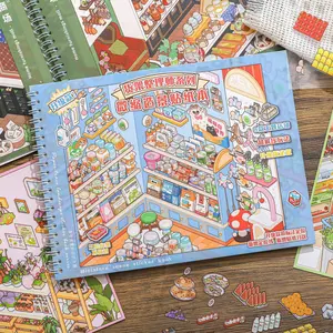 Paper Tracer Collection Book Shelf Organizer Scenery Sticker 3D Miniature DIY Collage Art Masking Tape Adhesive Stickers