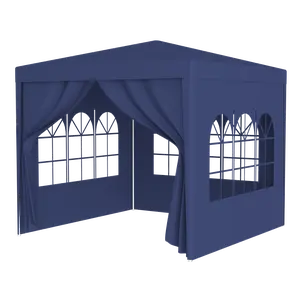 10'x10' Party Tent Outdoor Heavy Duty Gazebo Wedding Canopy + 4 Removable Walls ,Blue