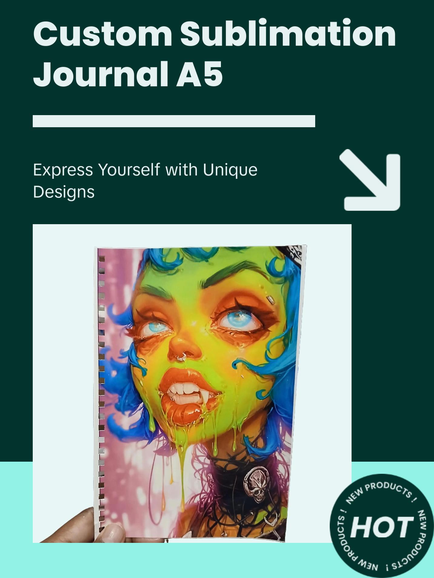 Sublimation Journal 120 Pages with Unique Graphic Designs Custom Notebook for Creative Writing Express Your Personality