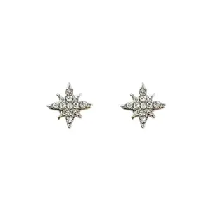 10mm CZ Star Stud Earrings for Men Women Streetwear Unisex Earrings