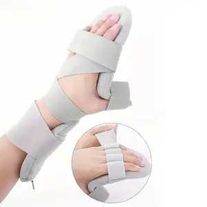 Light Gray Adjustable Finger & Wrist Support Splint, Night Use, Universal Fit for Left or Right Hand, Relief