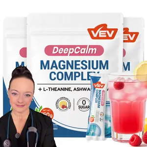【Tiktoklori Special】VEV Magnesium Complex Drink Powder Supplement with Ashwagandha, L-Theanine & Vitamin D, Cortisol Lemonade Support for Calm & Relaxation, Raspberry Lemonade Flavor, Vegan – 3x 30 Ct