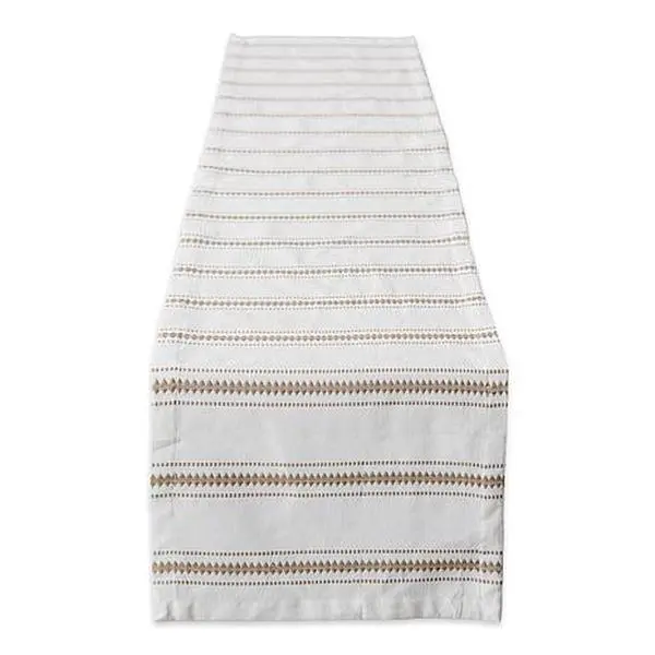 Design Imports Zig Dobby Stripe Table Runner - 14" x 72"