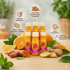 Vive Organic Natural Dietary Immunity Boost Wellness Supplement Shot - Herbal, Immunity, Nutrition, Antioxidants, Turmeric Vitamins Supplements with Vitamin C, Ginger, Turmeric Daily Defense (2 fl oz), Herbal Vitamins Supplements