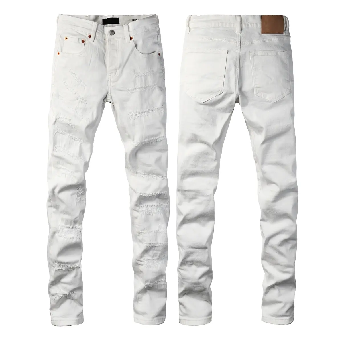 2026 new fashion men's jeans with ripped patch repair design, low-rise skinny jeans, sizes 28-40, branded jeans, street jeans, vintage jeans 9118