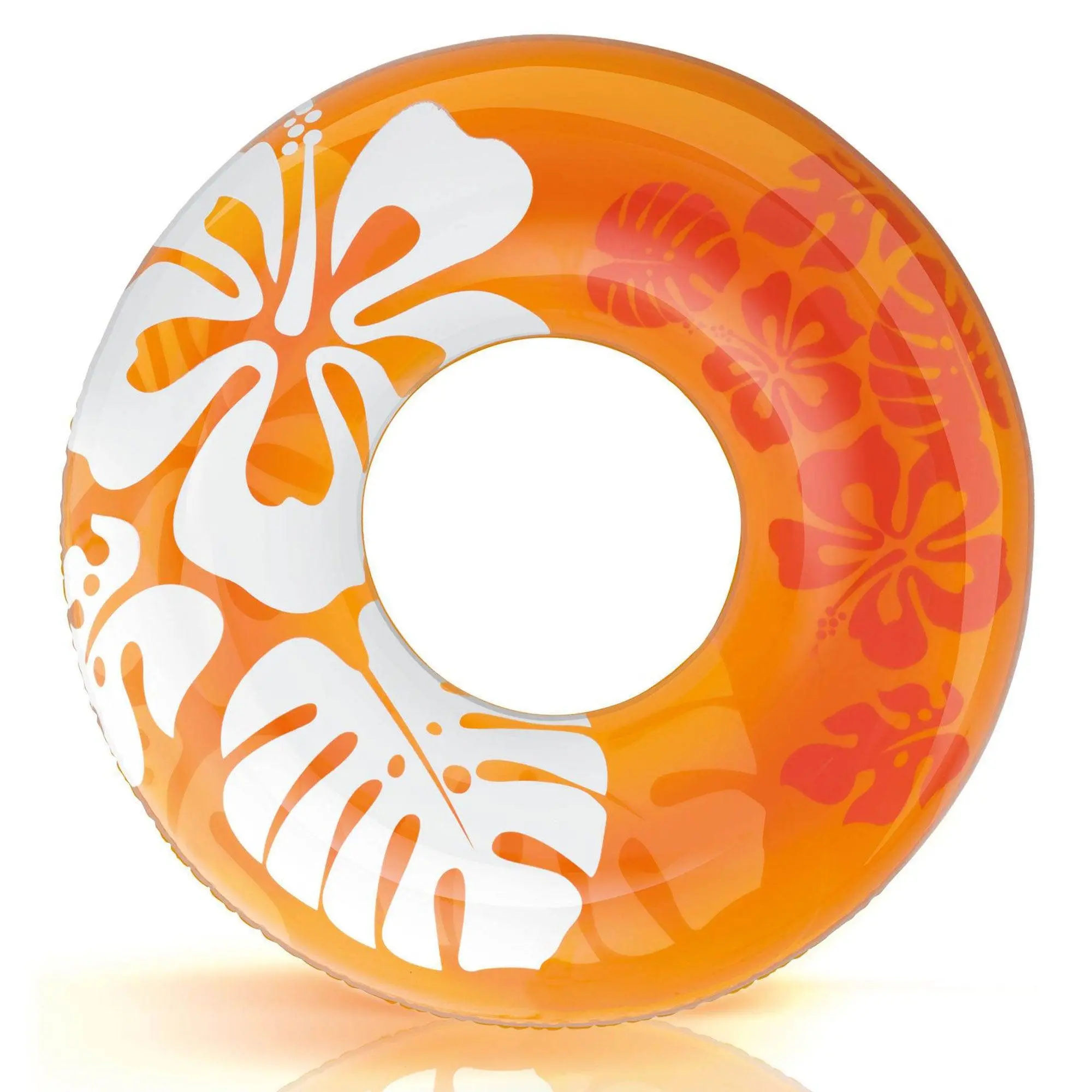 Intex 36 Inch Colorful Transparent Inflatable Swimming Pool Single Ring Float