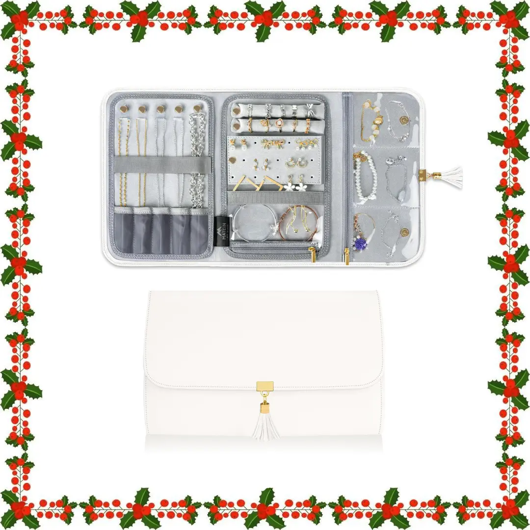Portable Leather Jewelry Organizer – Multilayer Storage, Travel Roll Case for Women’s Necklaces, Earrings, Rings & Bracelets Summer Sale
