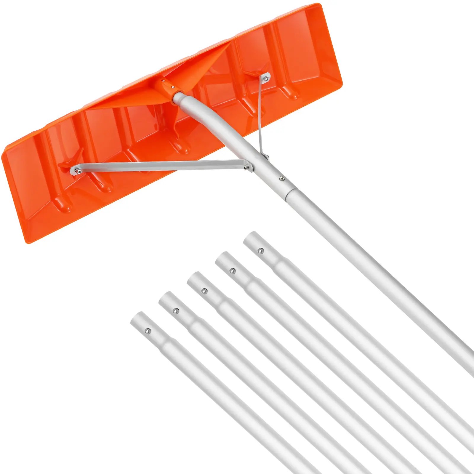 【Backtoschool】VEVOR Snow Roof Rake, 25" Plastic Blade Snow Removal Tool, 21ft Reach Aluminium Handle, Superior Roof Shovel with Anti-Slip Handle Grip, Easy to Setup & Use for House Roof, Car Snow, Wet Leaves
