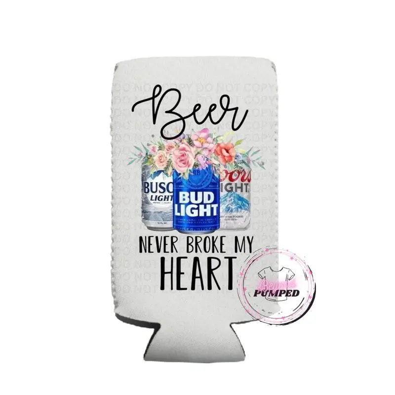 Floral - B*** Never Broke My Heart Tall Slim Sublimation Can Koozie