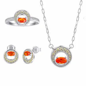 Gorgeous and Colorful Gemstone Jewelry S925 Silver Women's Jewelry Set Pure Silver Accessories Set Ring, Earrings, Necklace Three-Piece Set Suitable for Party Gifts, Mother's Day Gifts, Couple's Gifts