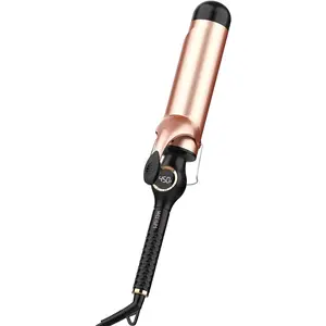 Large Curling Iron 2 Inch Ceramic Long Barrel Wand Dual Voltage LCD Display for Long Hair Gift for Her
