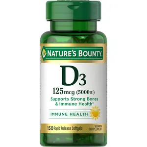 Nature's Bounty Vitamin D3 5000 IU Softgels, Rapid Release, Immune Support, Vitamin D Supplements, 150 Ct