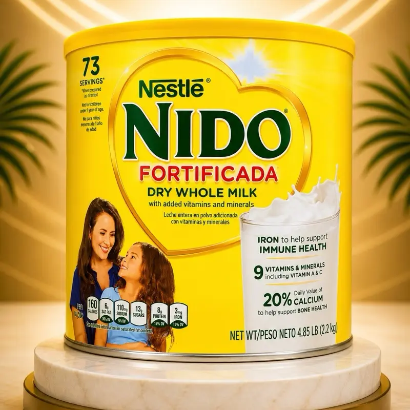 Nestle Nido Fortificada Dry Whole Milk Powder 4.85 lbs - Enriched with 9 Vitamins & Minerals for Daily Use
