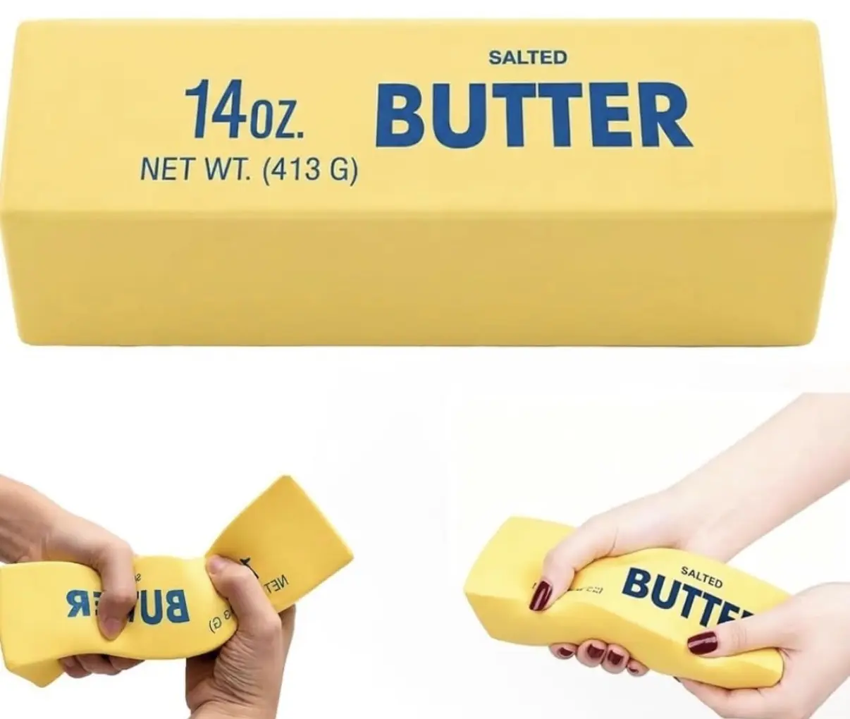 9.5in Giant Butter Squishy - Large Slow Rising Sticky Squeeze Toy, Jumbo Fidget Stress Relief